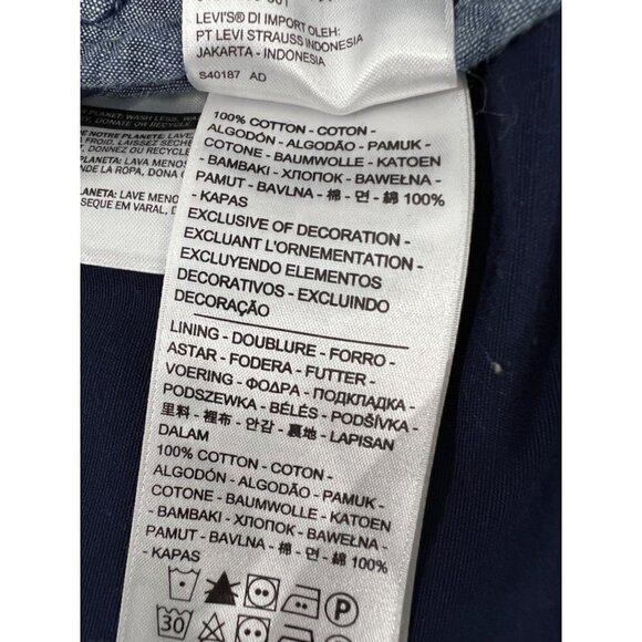 Levi’s Size XS Button Up Waist Tie Utility Field Jacket Navy 100% Cotton - Picture 10 of 11